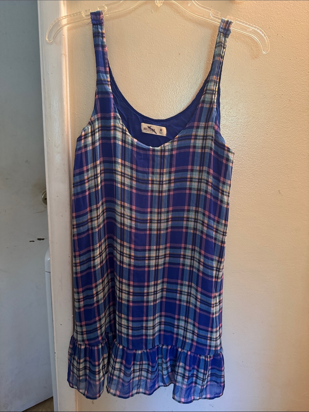 Hollister Blue Plaid Mini Dress